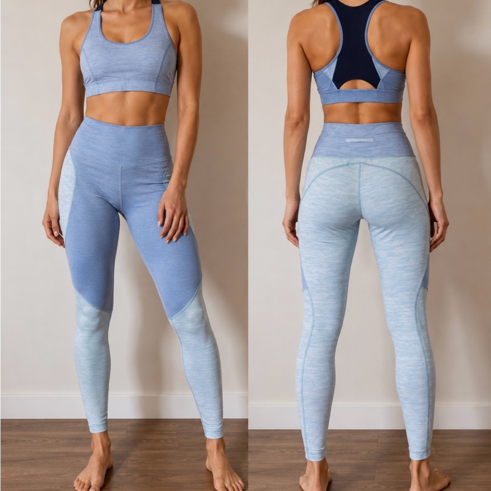 Outdoor Voices Two-Tone Blue Seamless Active Set
